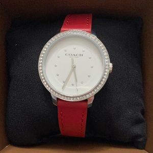 Coach Rayden Women’s Watch, 32mm, Red Leather Strap C6526